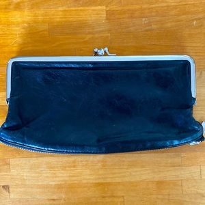 Hobo black leather clutch